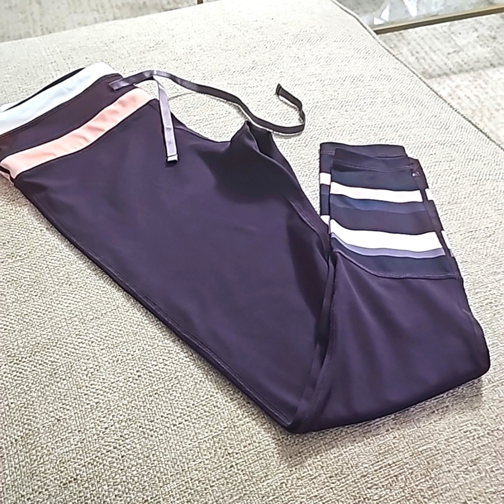 Lilybod leggings brown orange wht small nwot